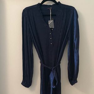 NWT Bensimon Belted Dress. Navy, Size Small.